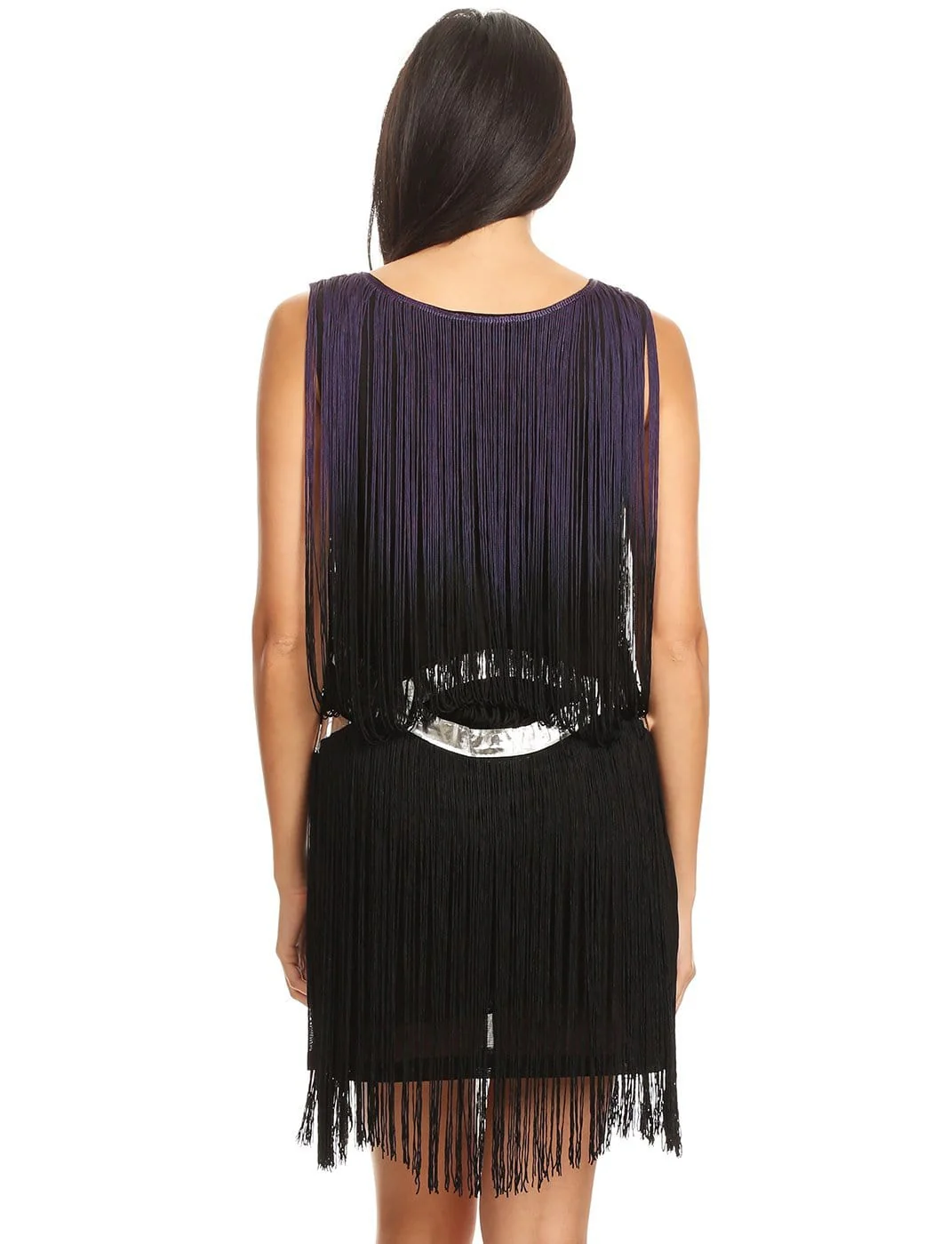 Fringe Trim Tassel Bedazzled Dress - Image 12