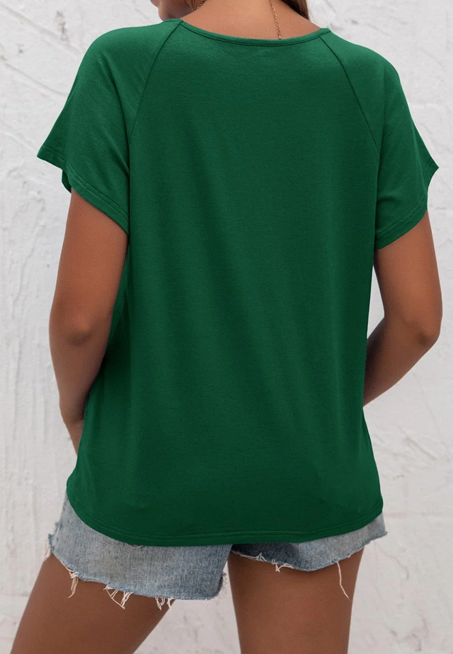 Front Keyhole Raglan Sleeve Blouse - Image 13