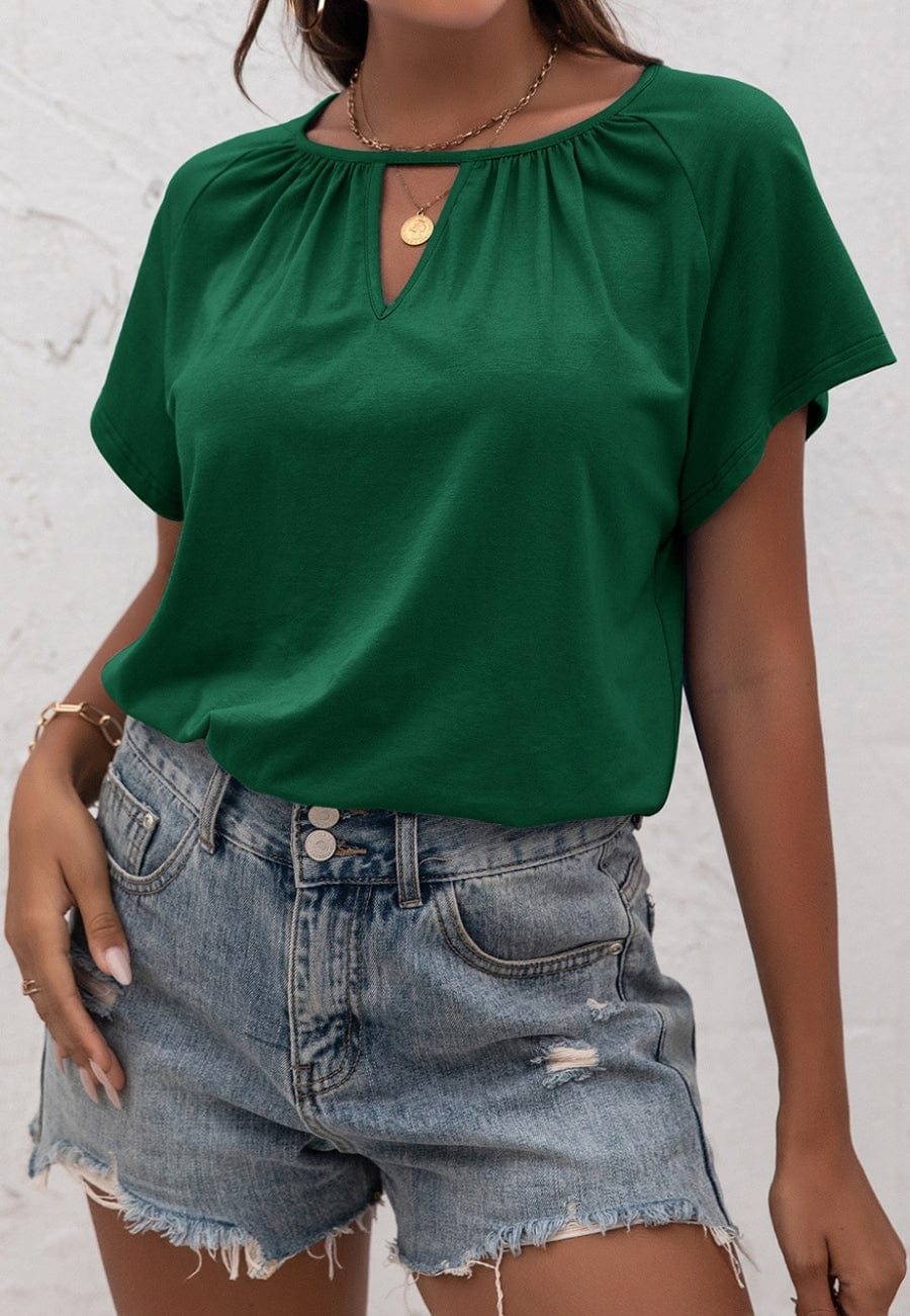 Front Keyhole Raglan Sleeve Blouse - Image 15