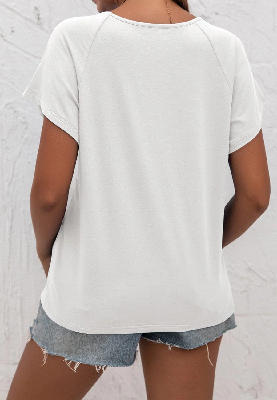 Front Keyhole Raglan Sleeve Blouse - Image 19