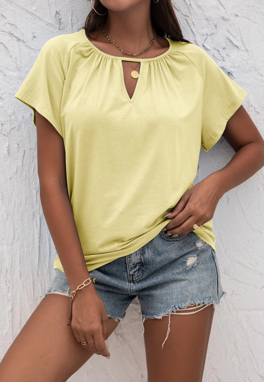 Front Keyhole Raglan Sleeve Blouse - Image 23