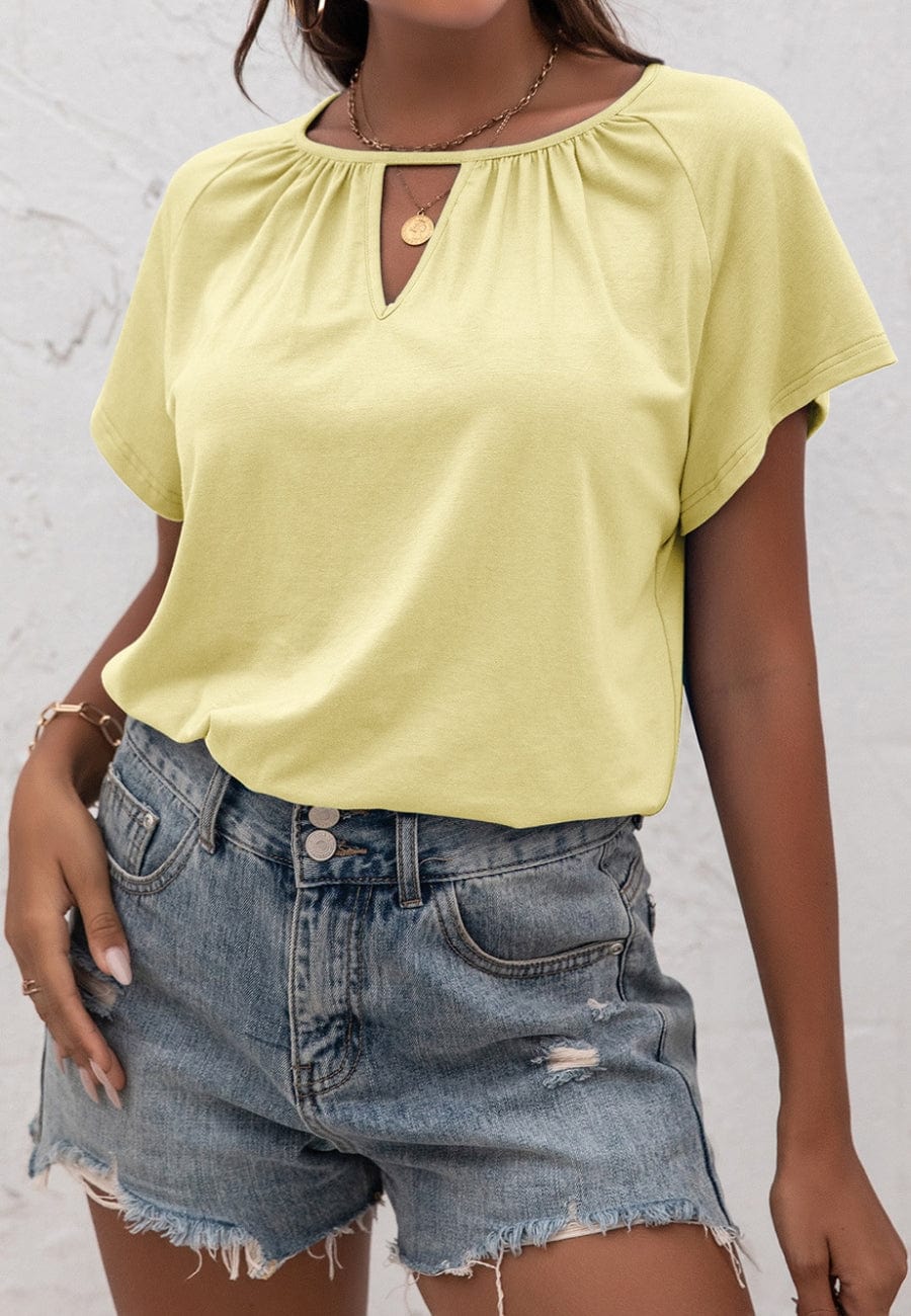 Front Keyhole Raglan Sleeve Blouse - Image 24