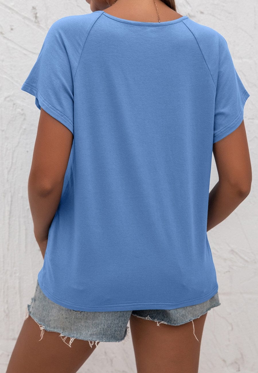 Front Keyhole Raglan Sleeve Blouse - Image 4