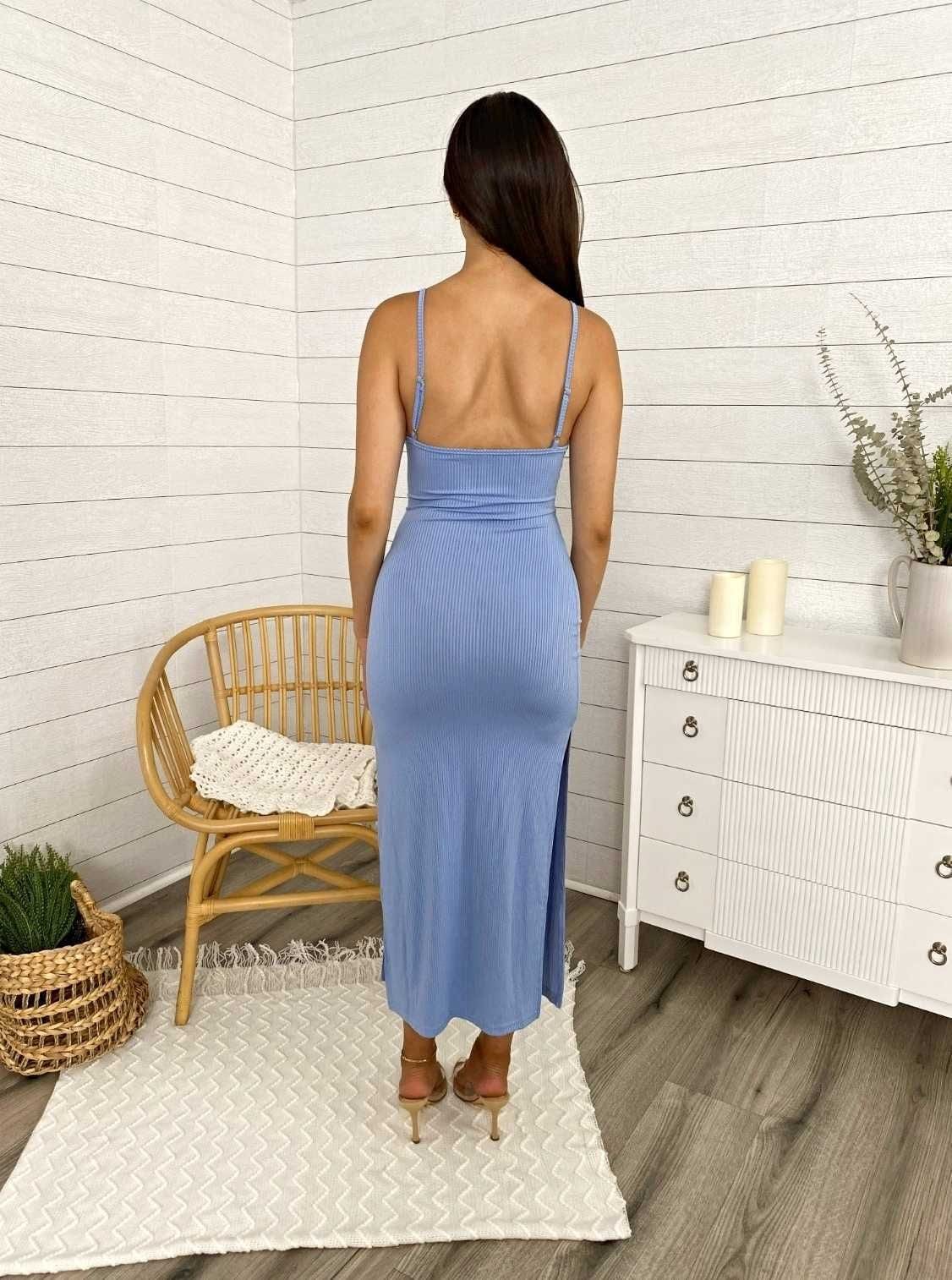 Front Knot Ribbed Dress - Image 2