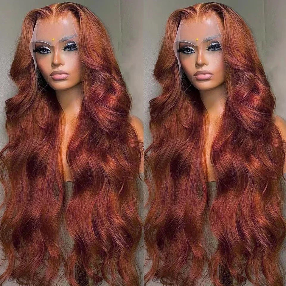 Front Lace Wig Red Long Curly Hair Big Wave Fluffy Lace Cover In Stock Generation Hair - Image 8