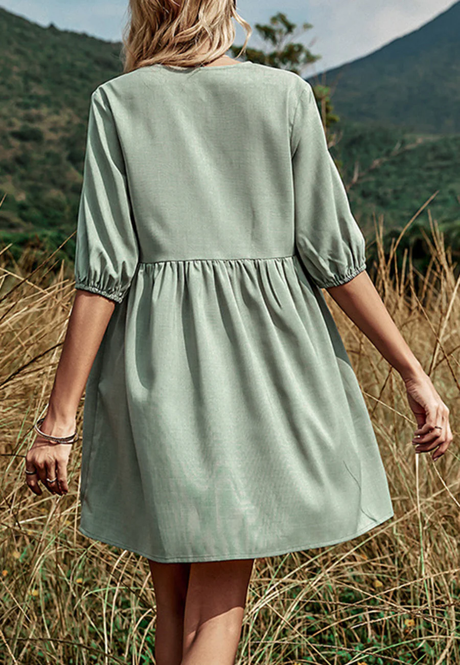 Front Pocket Button Down Dress - Image 4