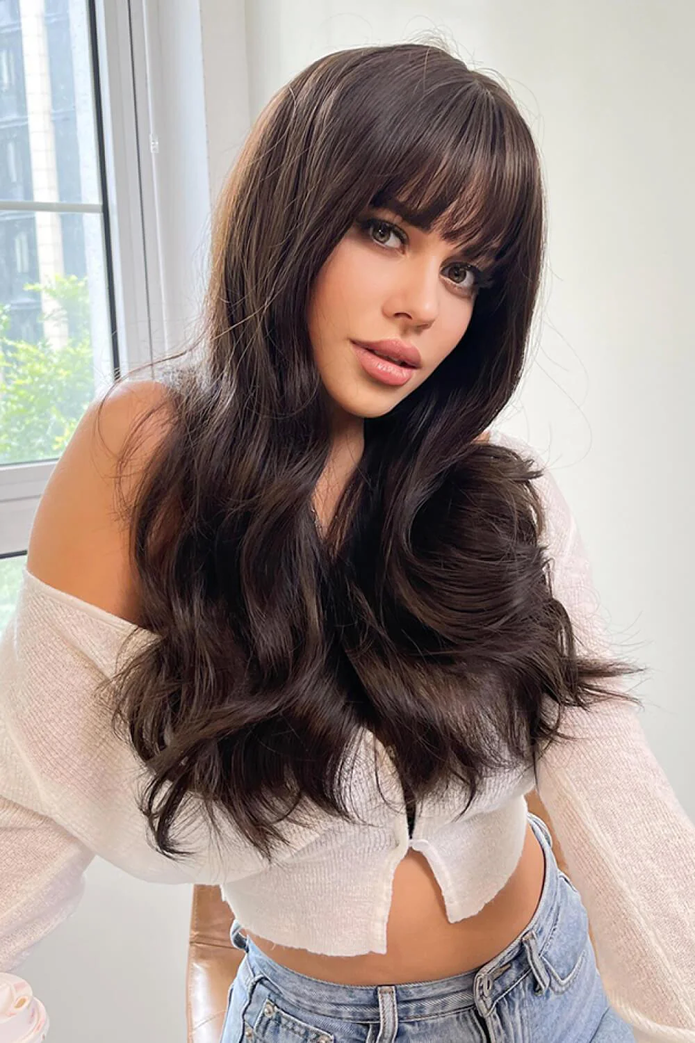 Full Machine Long Wave Synthetic Wigs 24'' - Image 2