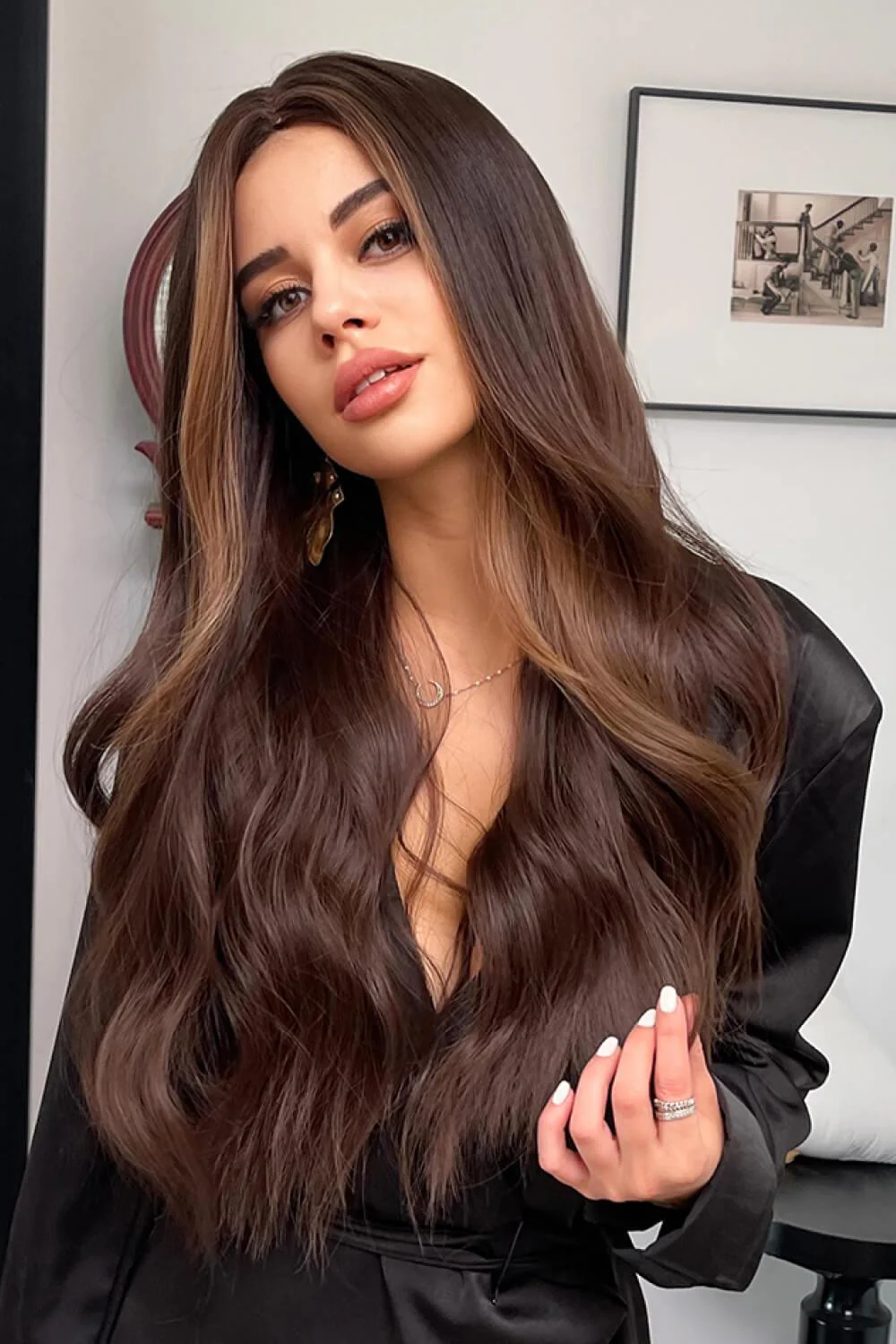 Full Machine Long Wave Synthetic Wigs 26'' - Image 5
