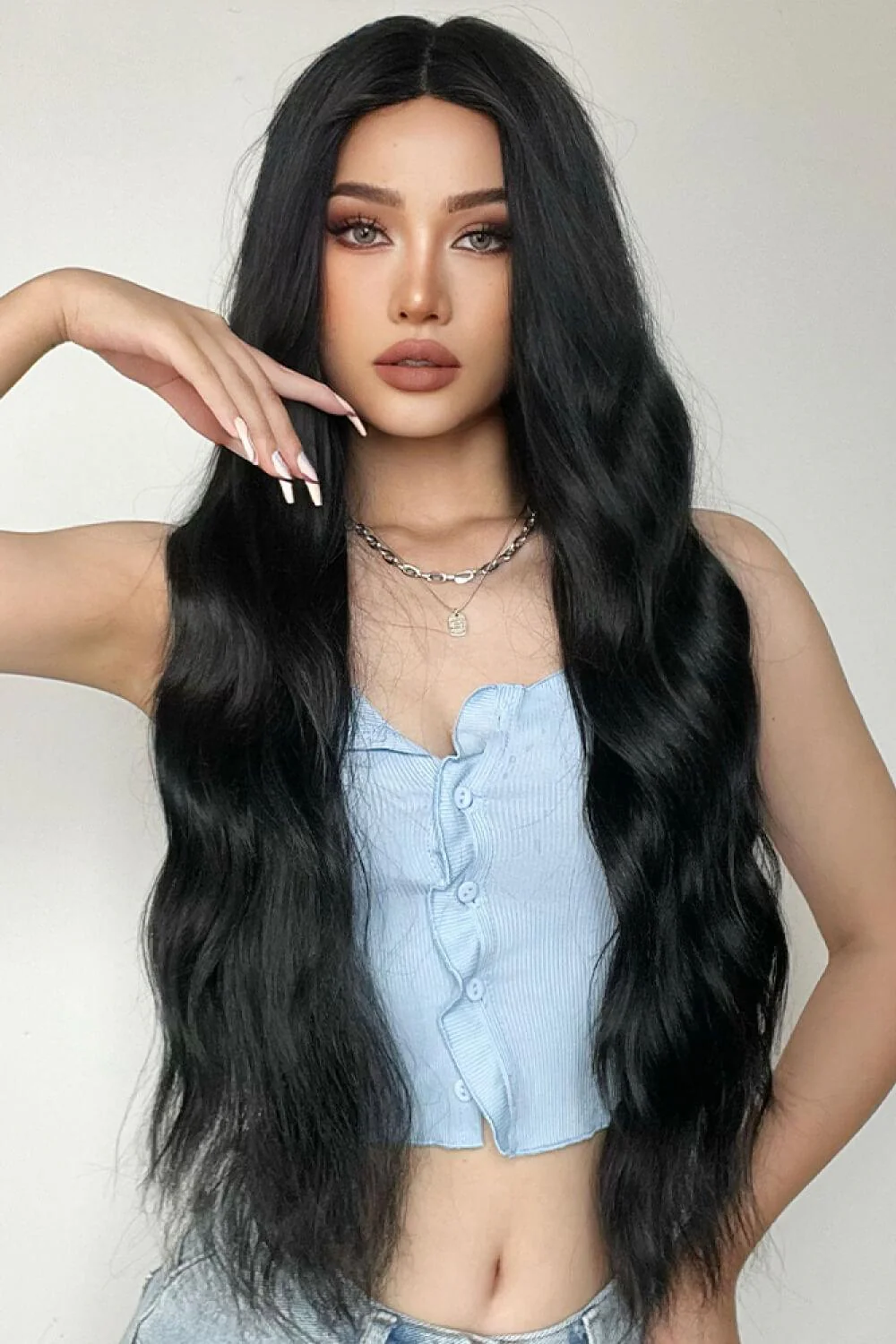 Full Machine Long Wave Synthetic Wigs 28'' - Image 3