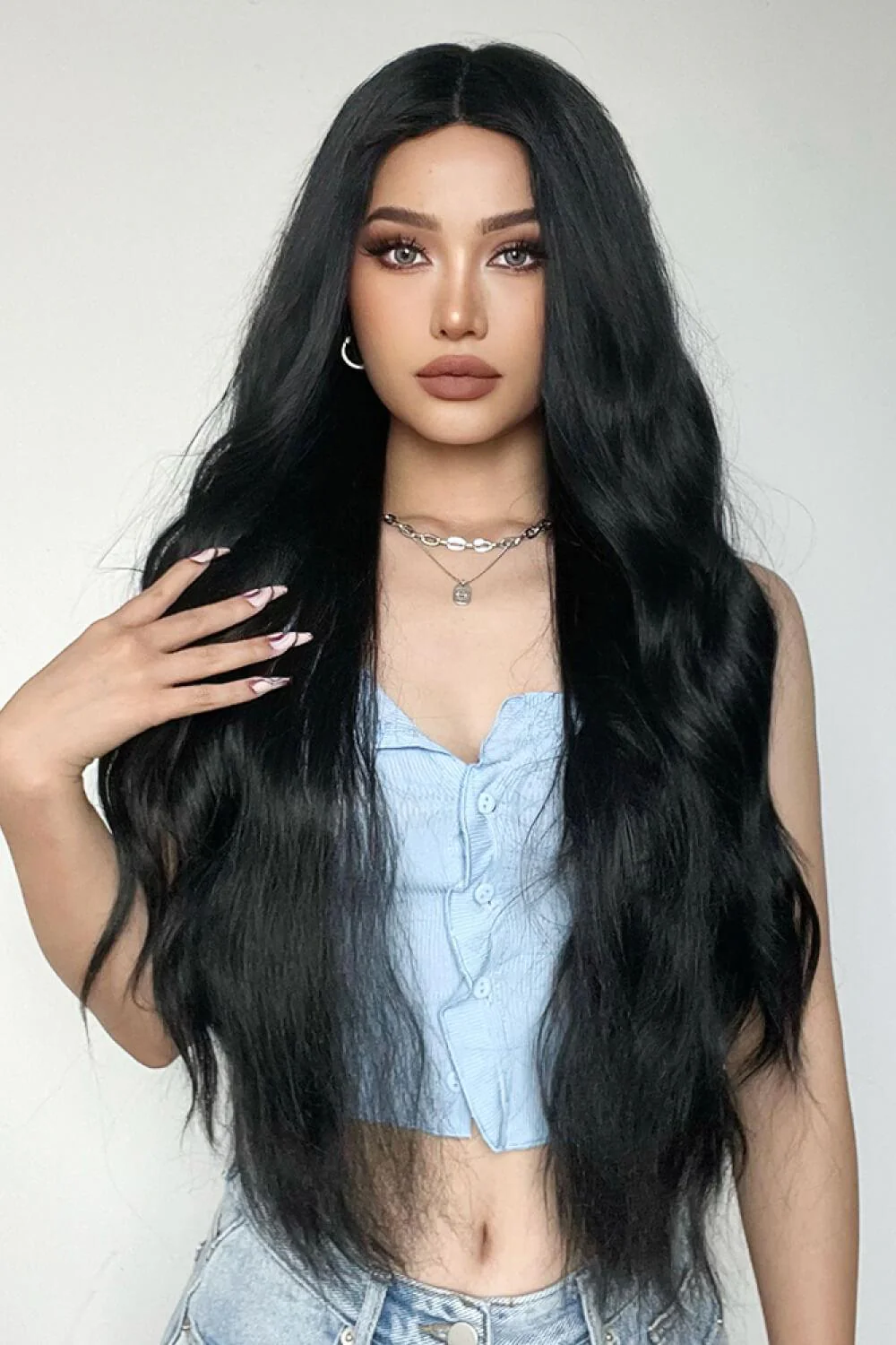Full Machine Long Wave Synthetic Wigs 28'' - Image 4
