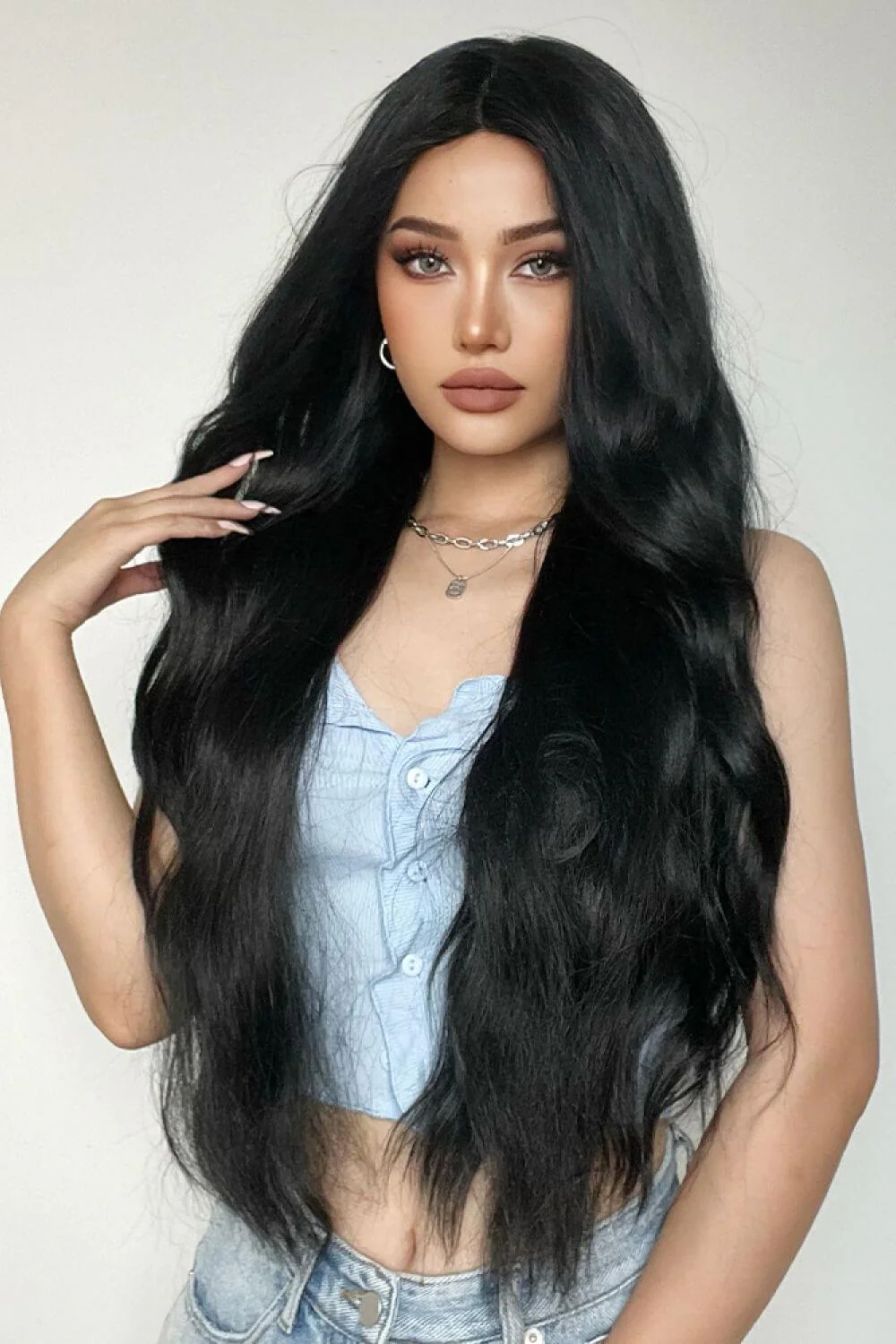 Full Machine Long Wave Synthetic Wigs 28'' - Image 5