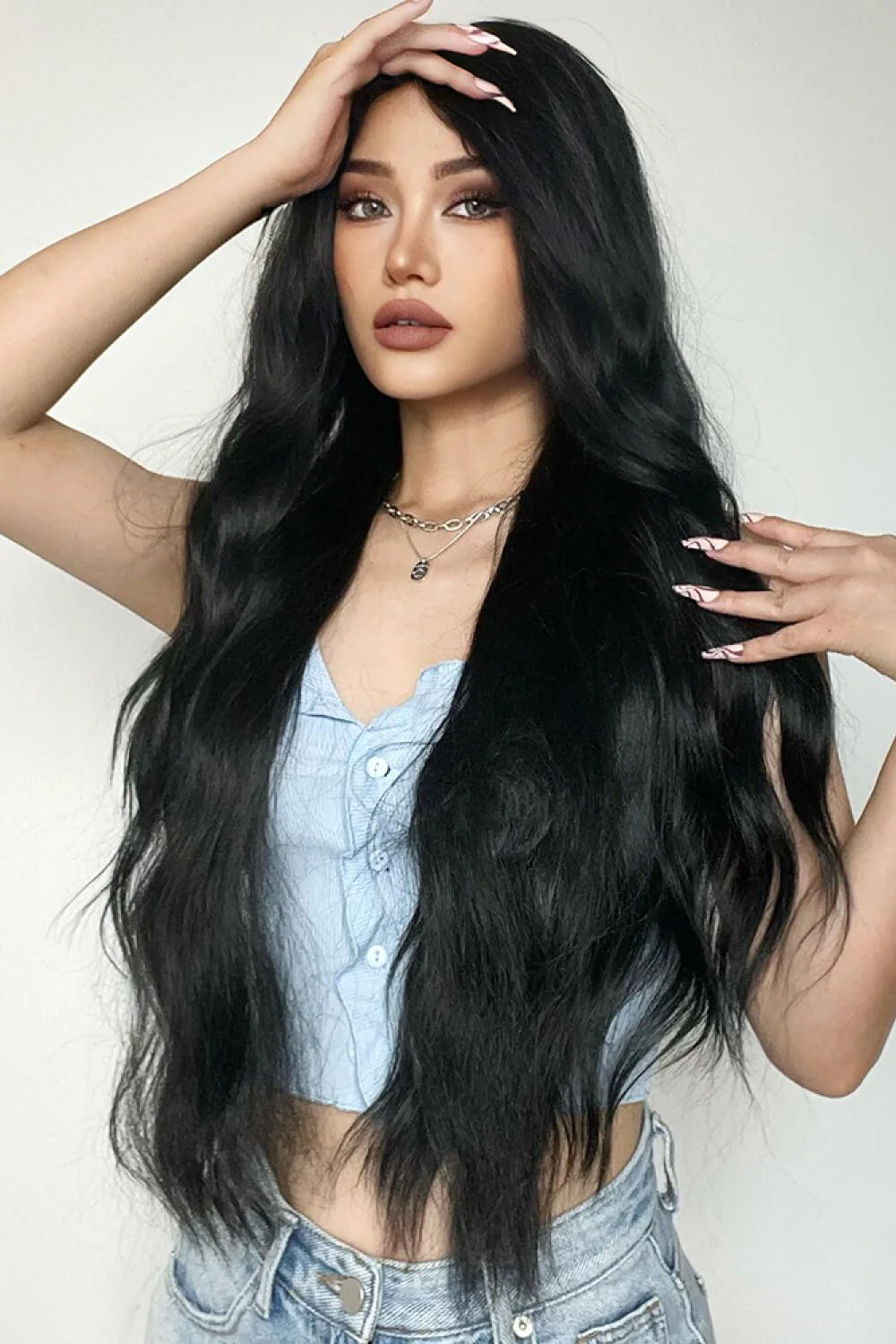 Full Machine Long Wave Synthetic Wigs 28'' - Image 7