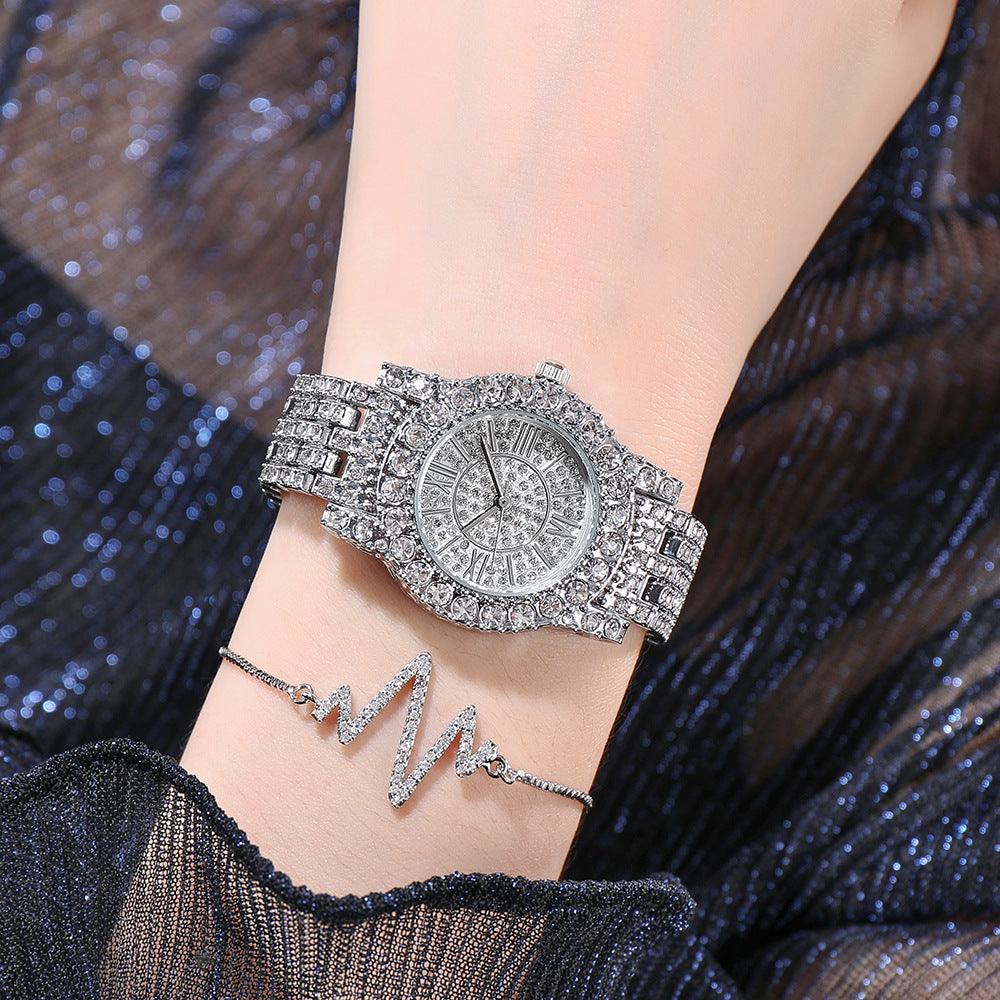Full Rhinestone Starry Bracelet Waterproof Quartz Watch - Image 3