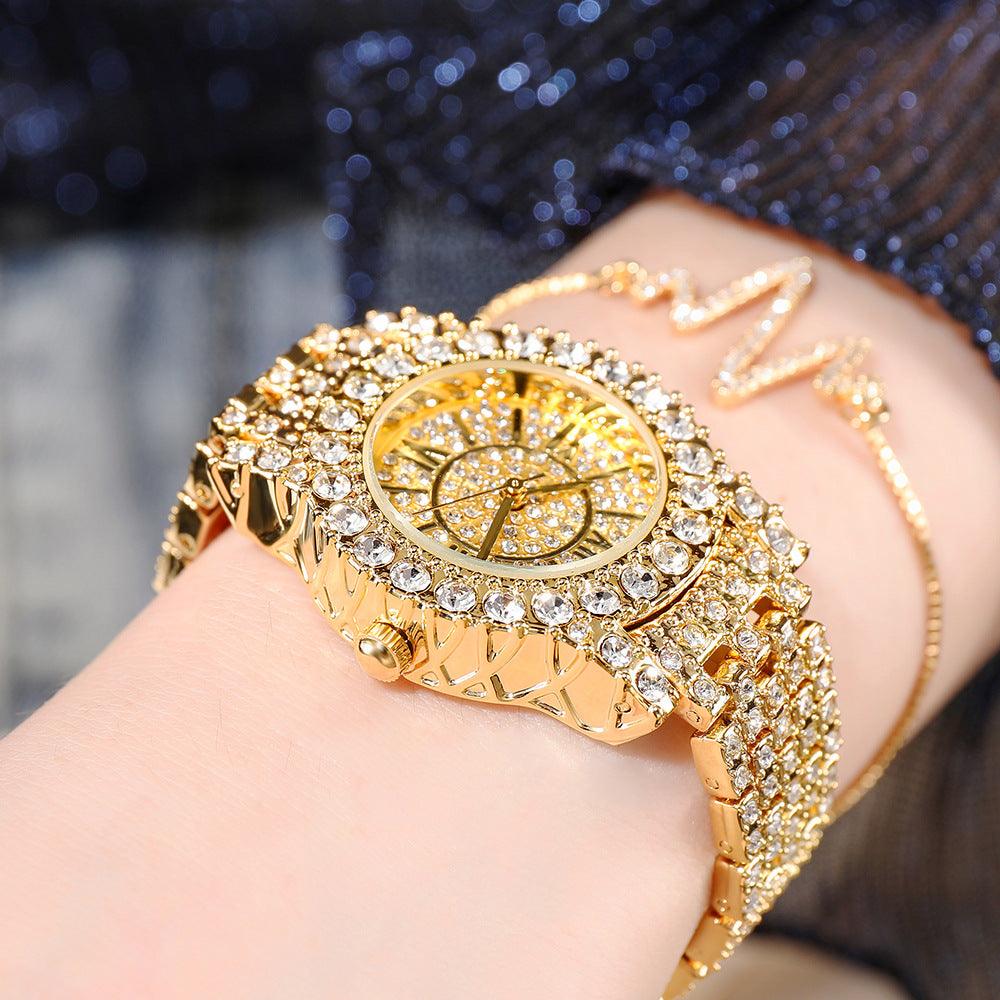 Full Rhinestone Starry Bracelet Waterproof Quartz Watch - Image 7