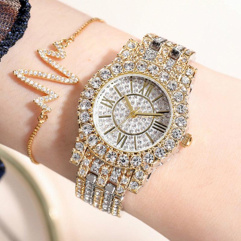 Full Rhinestone Starry Bracelet Waterproof Quartz Watch - Image 8