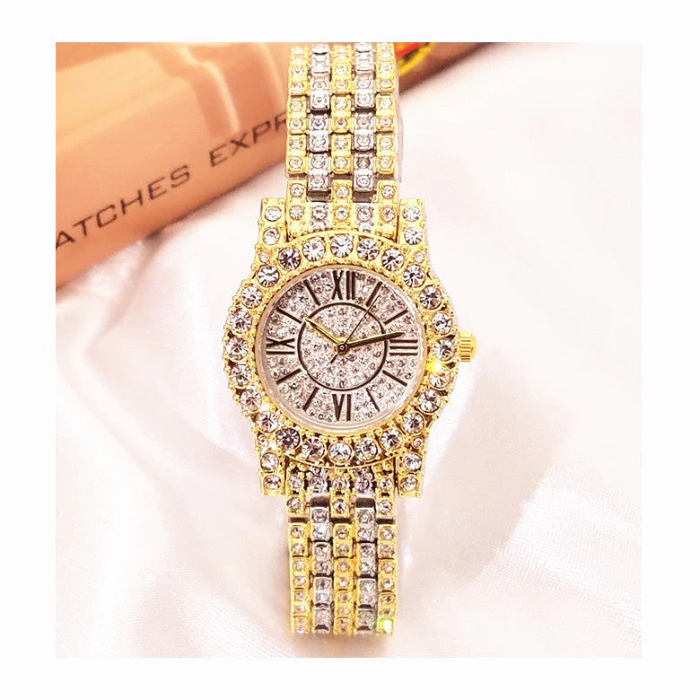 Full Rhinestone Waterproof Watch Jewelry Clasp Bracelet Watch - Image 3