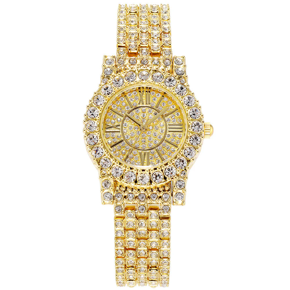 Full Rhinestone Waterproof Watch Jewelry Clasp Bracelet Watch - Image 6