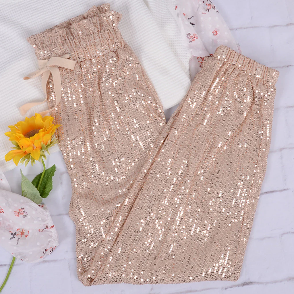 Full Sequin Drawstring Sweatpants - Image 6
