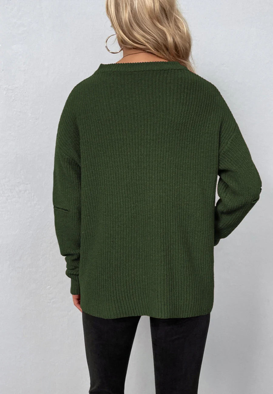 Functional Zipper Sleeve Sweater - Image 6