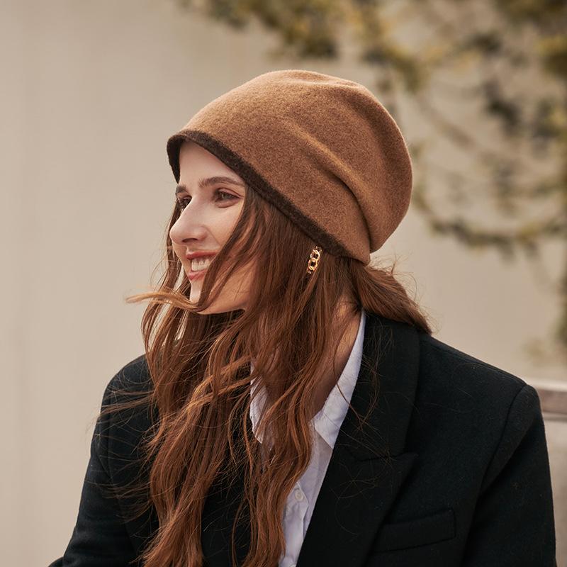 Fuzzy Contrast Hem Beanie - Image 3