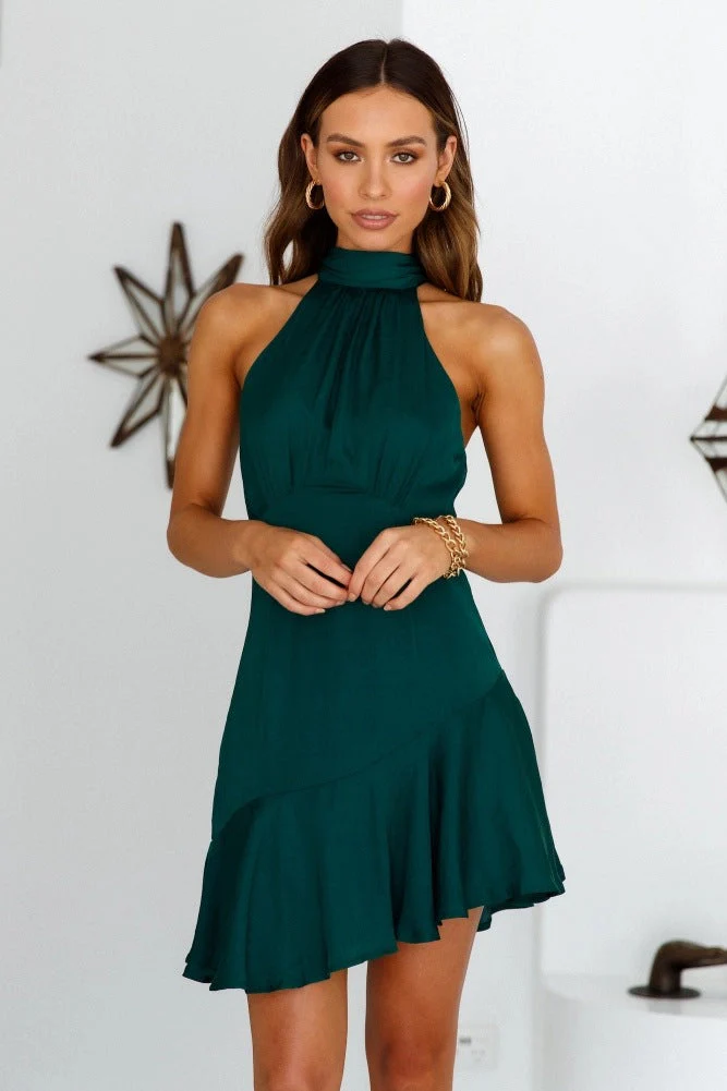 Gathered Halter Silky Soft Dress - Image 5