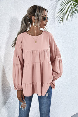 Gathered Ruffle Long Sleeve Blouse - Image 22