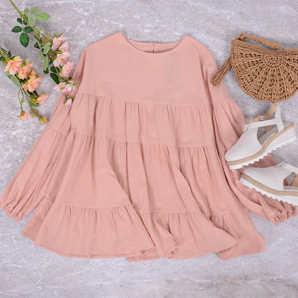 Gathered Ruffle Long Sleeve Blouse - Image 26