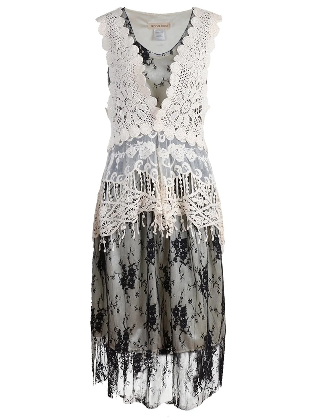 Gatsby Crochet Vest Lace Dress Set - Image 15