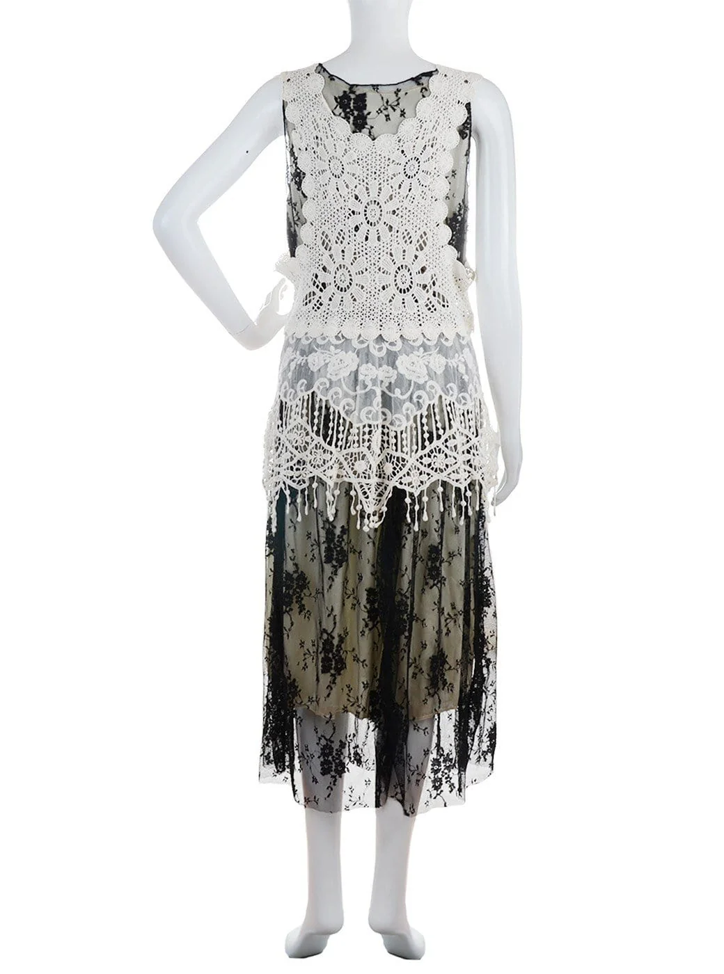 Gatsby Crochet Vest Lace Dress Set - Image 17