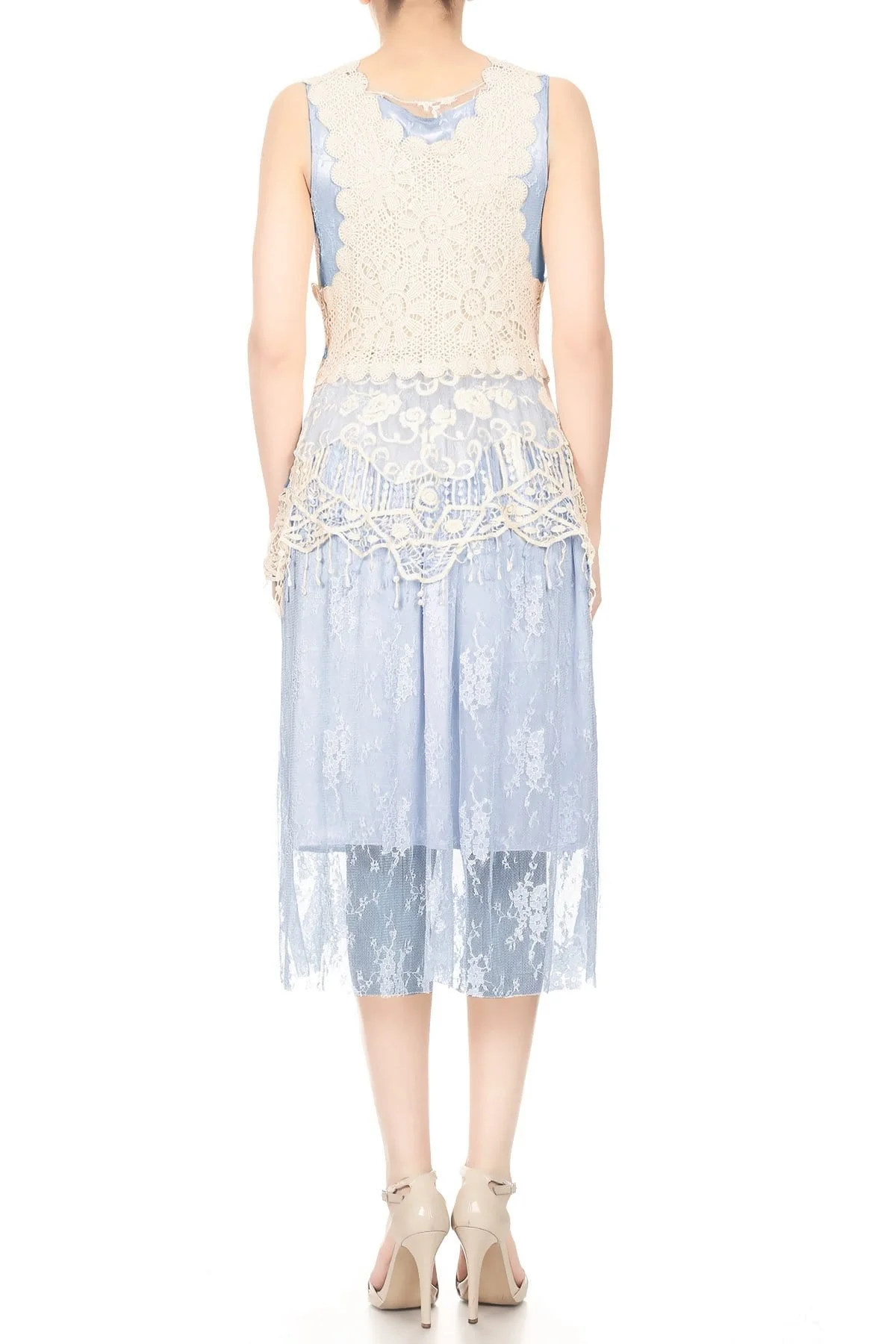 Gatsby Crochet Vest Lace Dress Set - Image 21