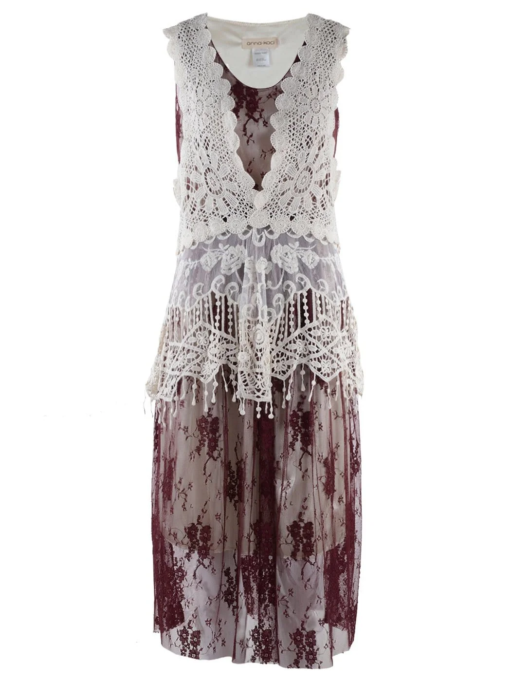 Gatsby Crochet Vest Lace Dress Set - Image 25