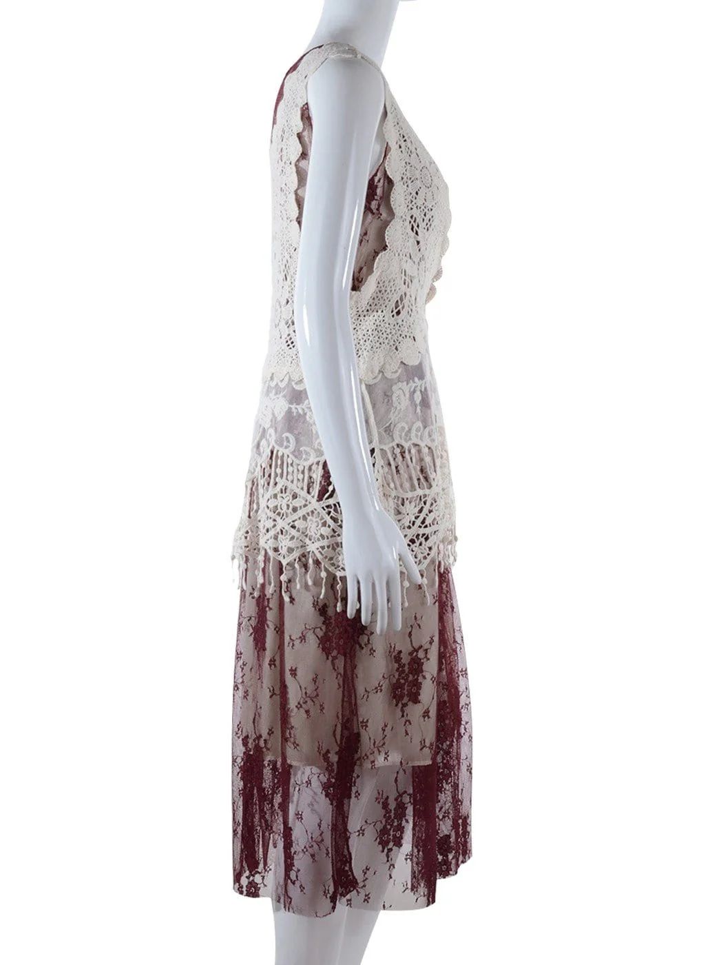 Gatsby Crochet Vest Lace Dress Set - Image 27