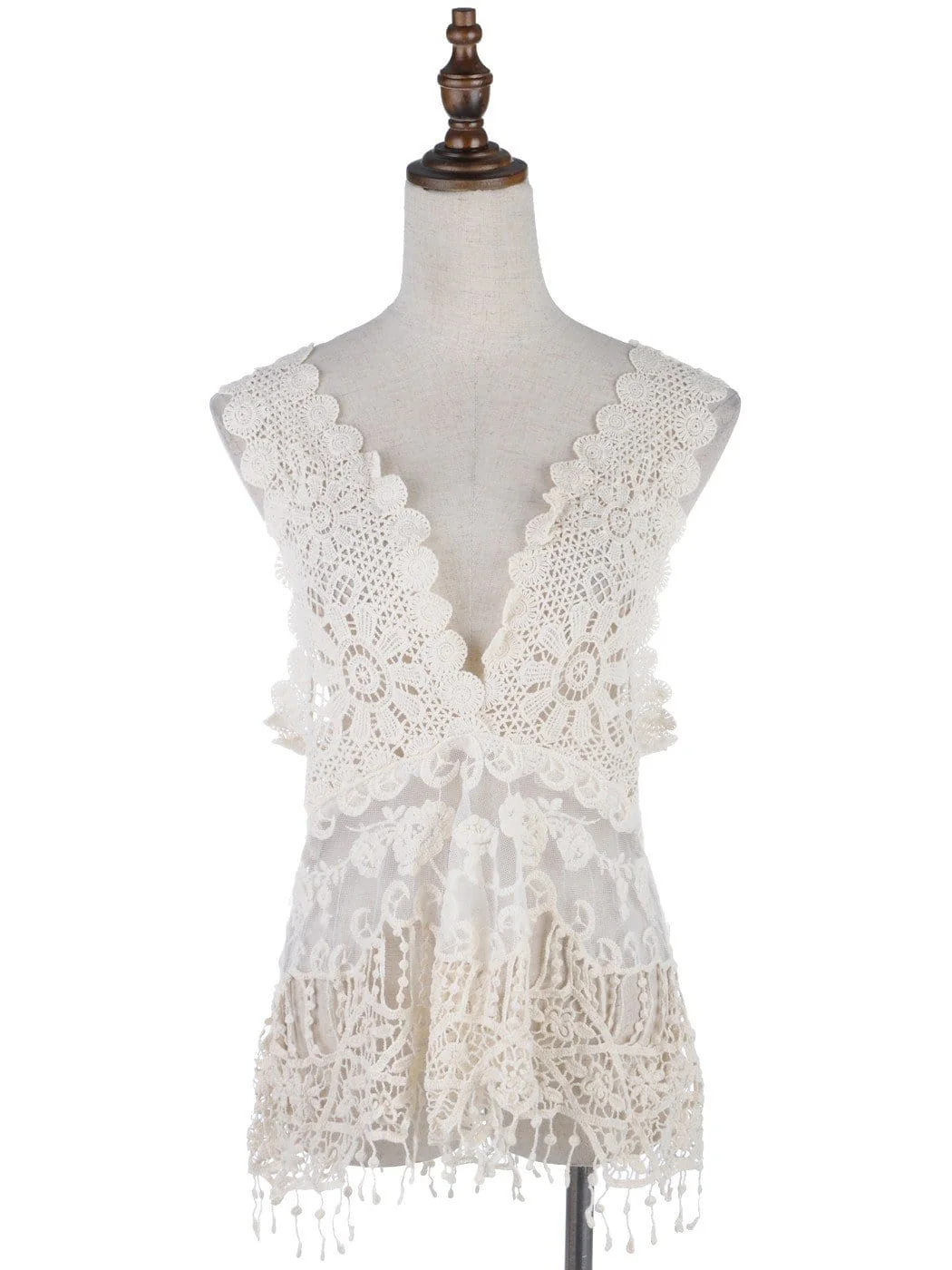 Gatsby Crochet Vest Lace Dress Set - Image 7