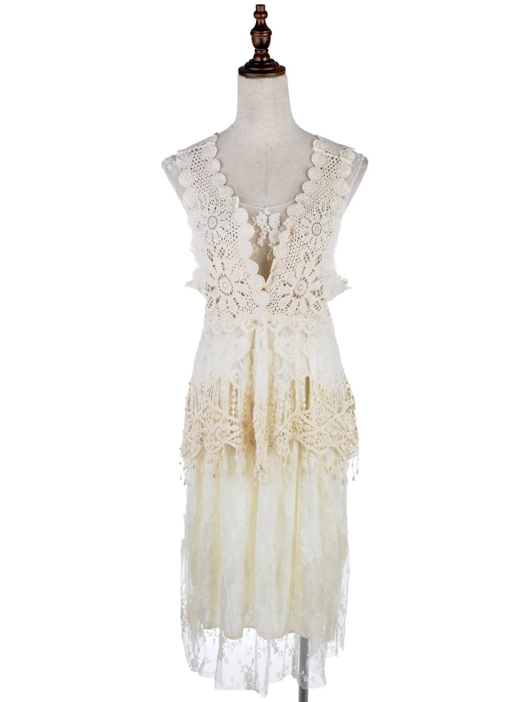 Gatsby Crochet Vest Lace Dress Set - Image 9