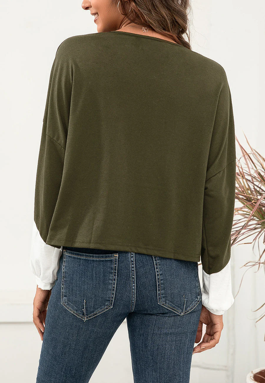 Geometric Color Block Basic Sweater - Image 10