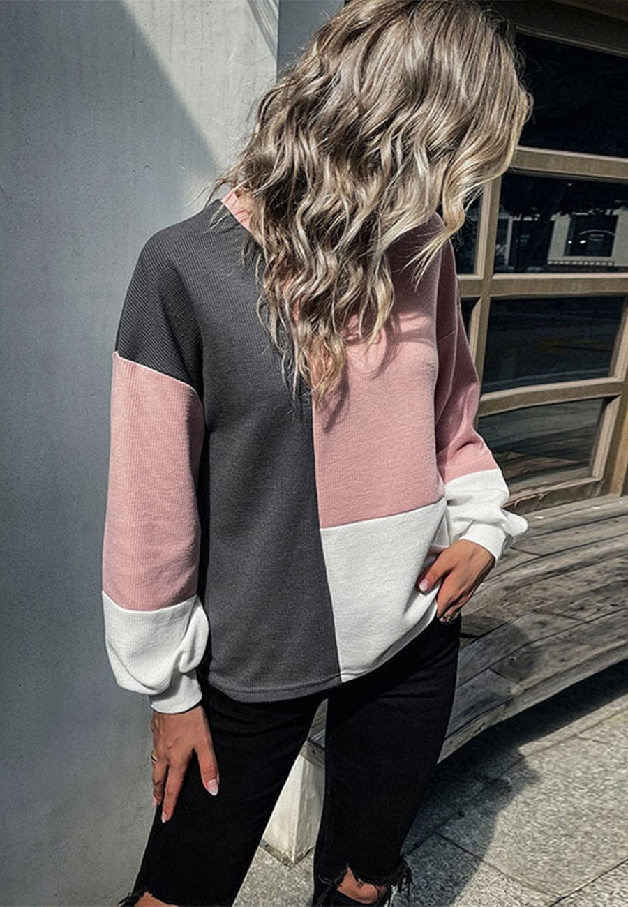 Geometric Color Block Sweater - Image 3