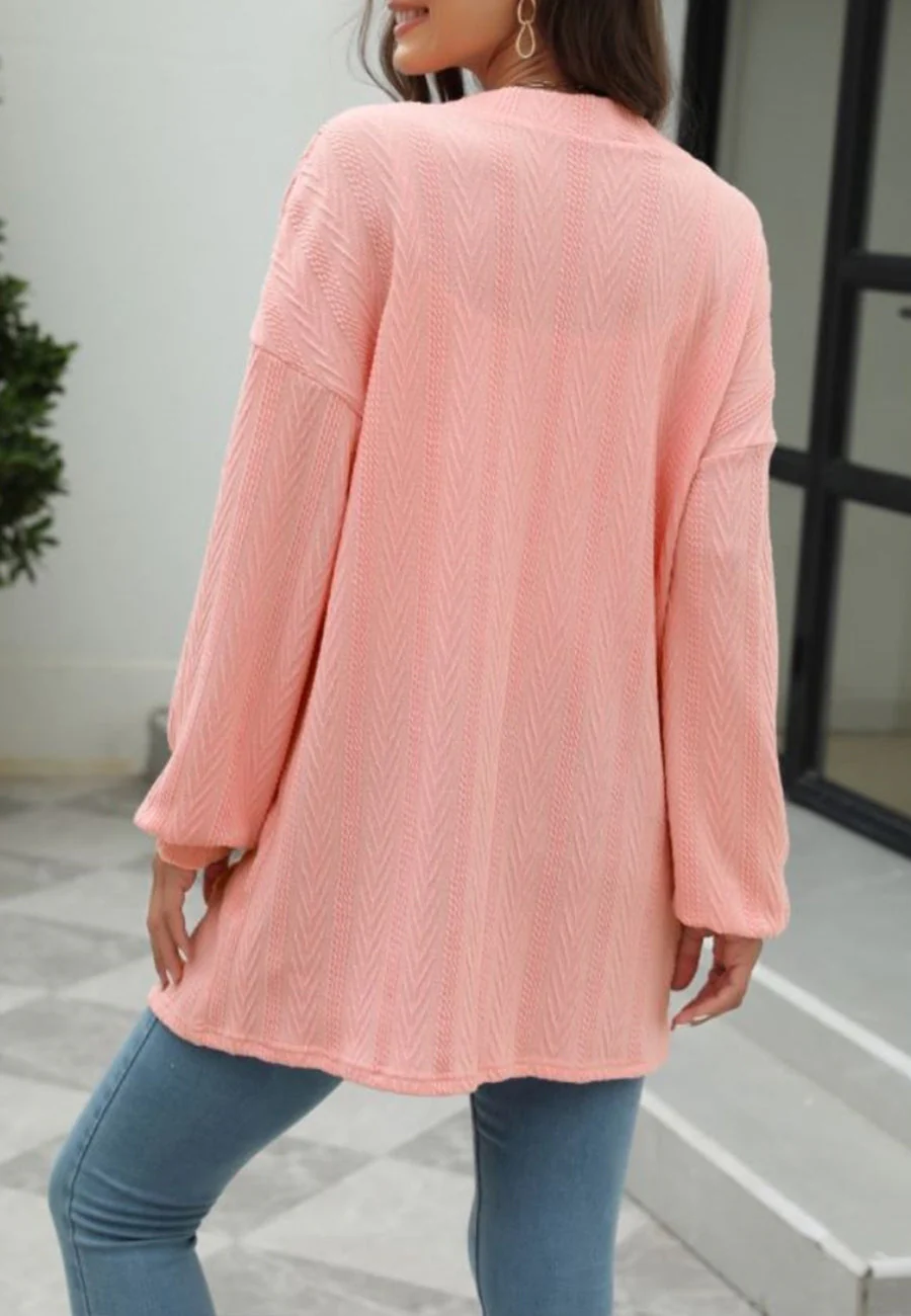 Geometric Knit Button Down Cardigan - Image 10