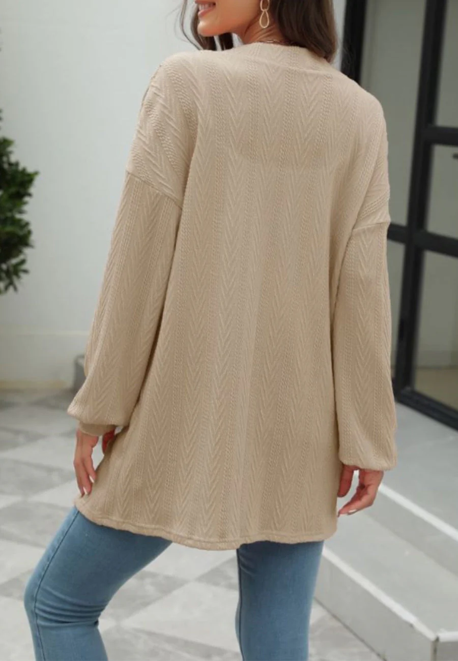 Geometric Knit Button Down Cardigan - Image 15