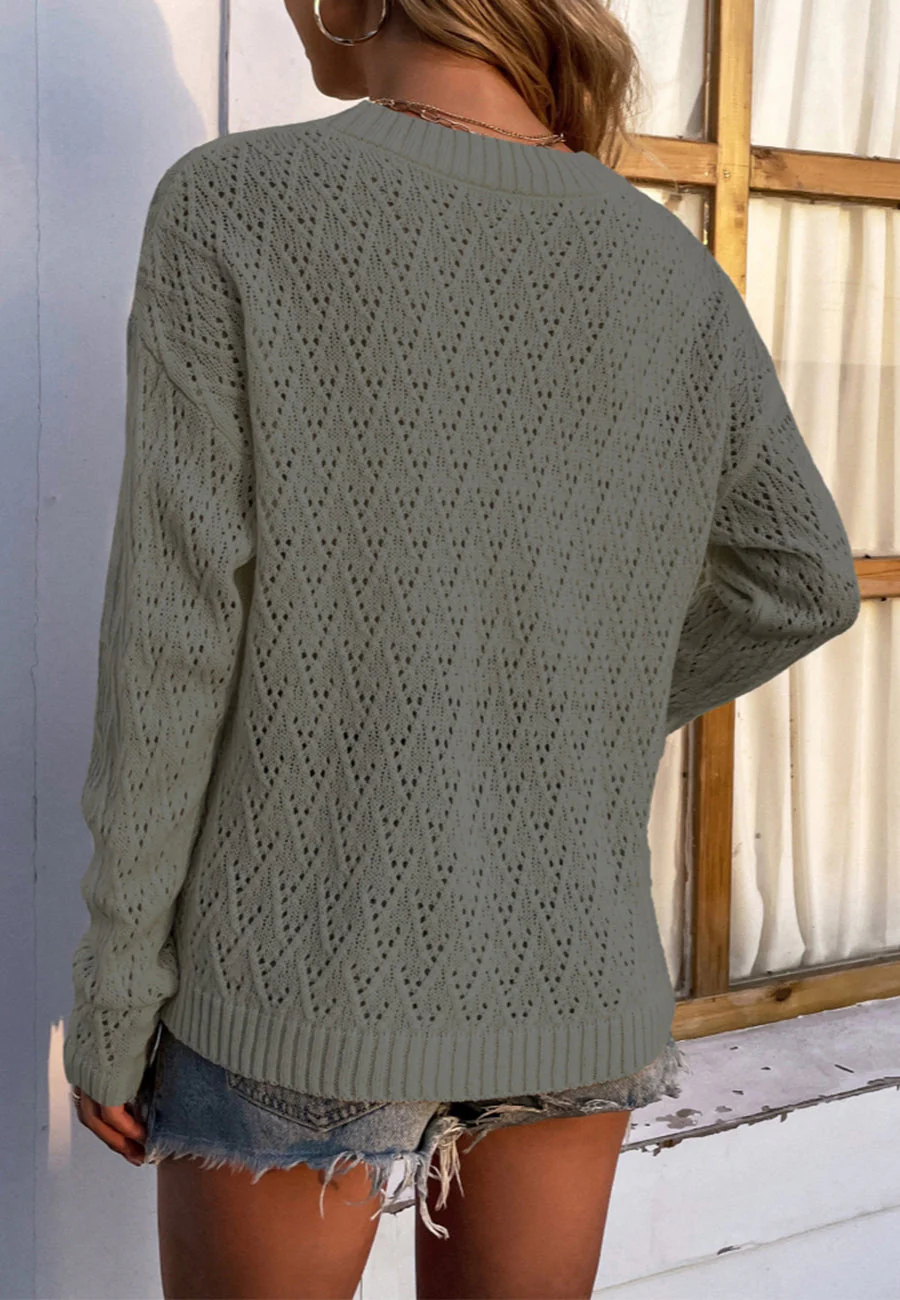 Geometric Knit Light Sweater - Image 3