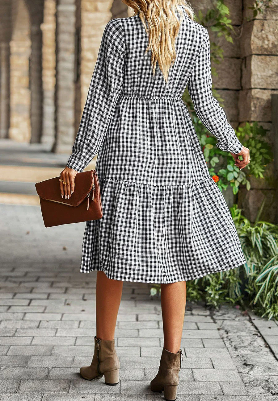 Gingham Button Down Dress - Image 15