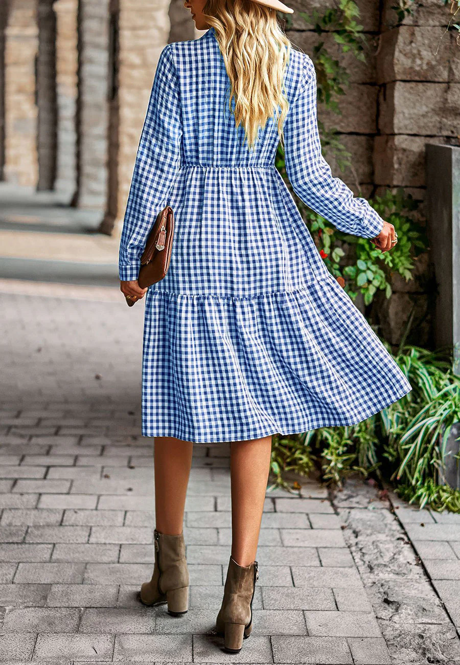 Gingham Button Down Dress - Image 20