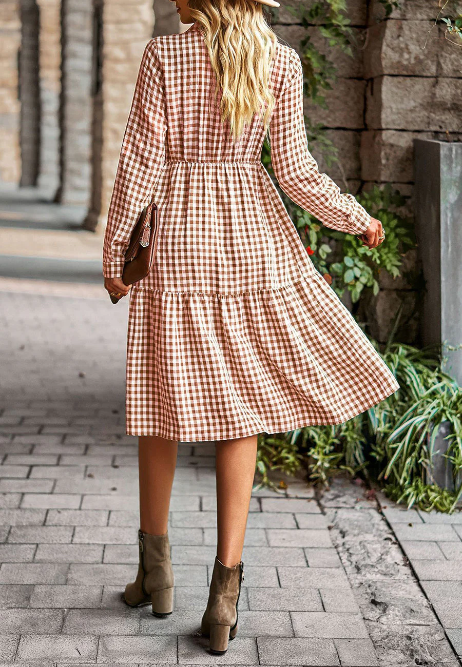 Gingham Button Down Dress - Image 26