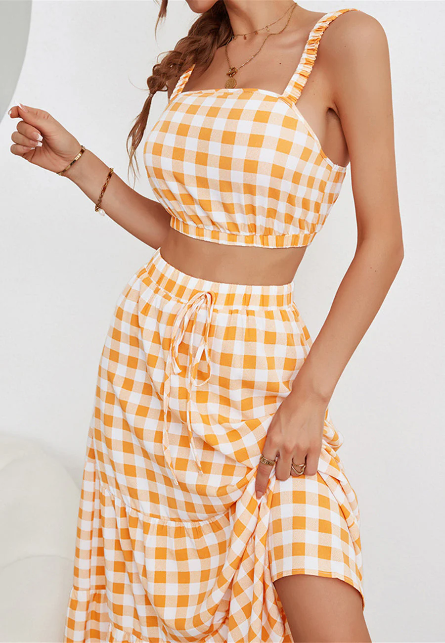 Gingham Crop Top and Skirt Coordinates - Image 2