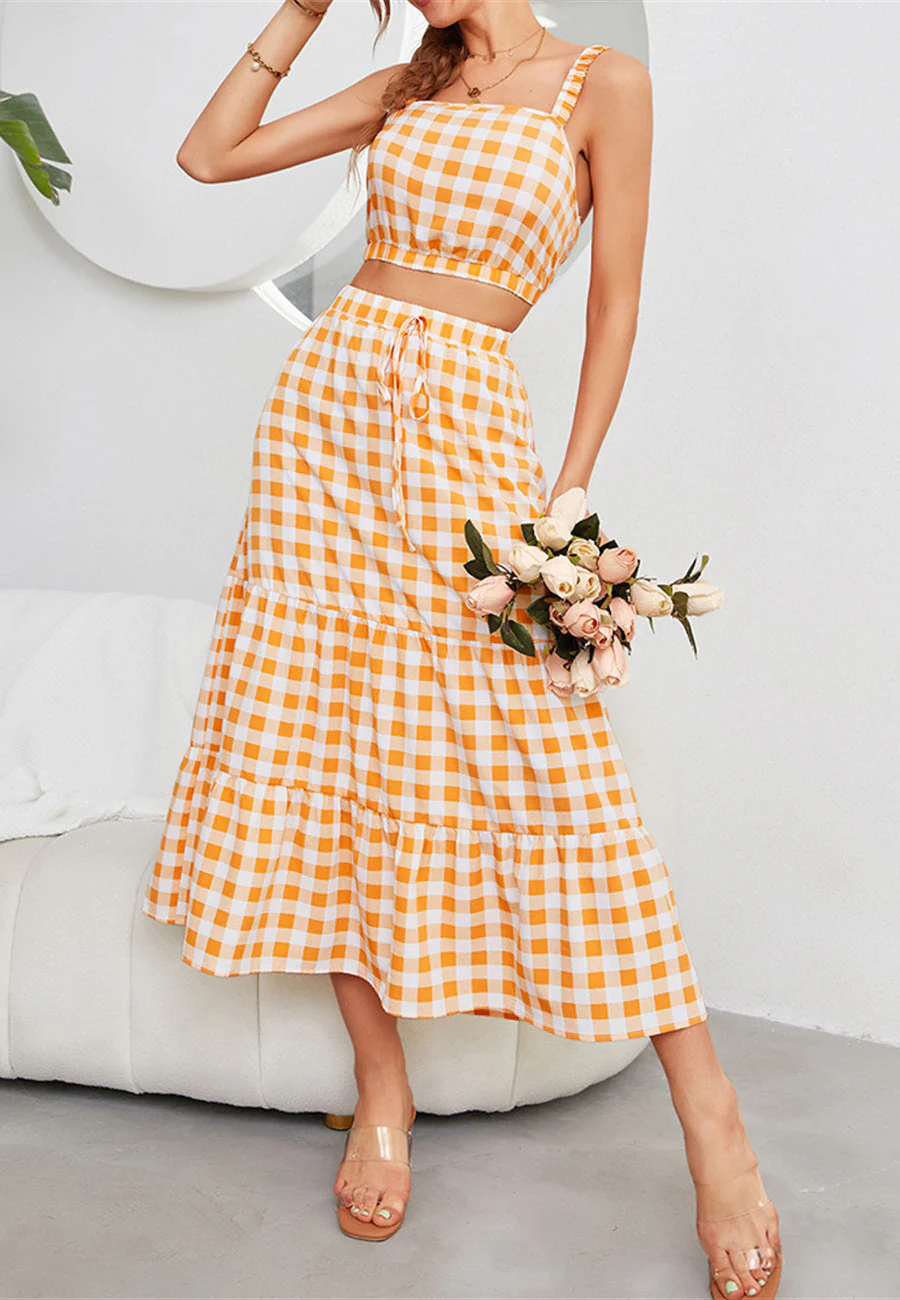 Gingham Crop Top and Skirt Coordinates - Image 3