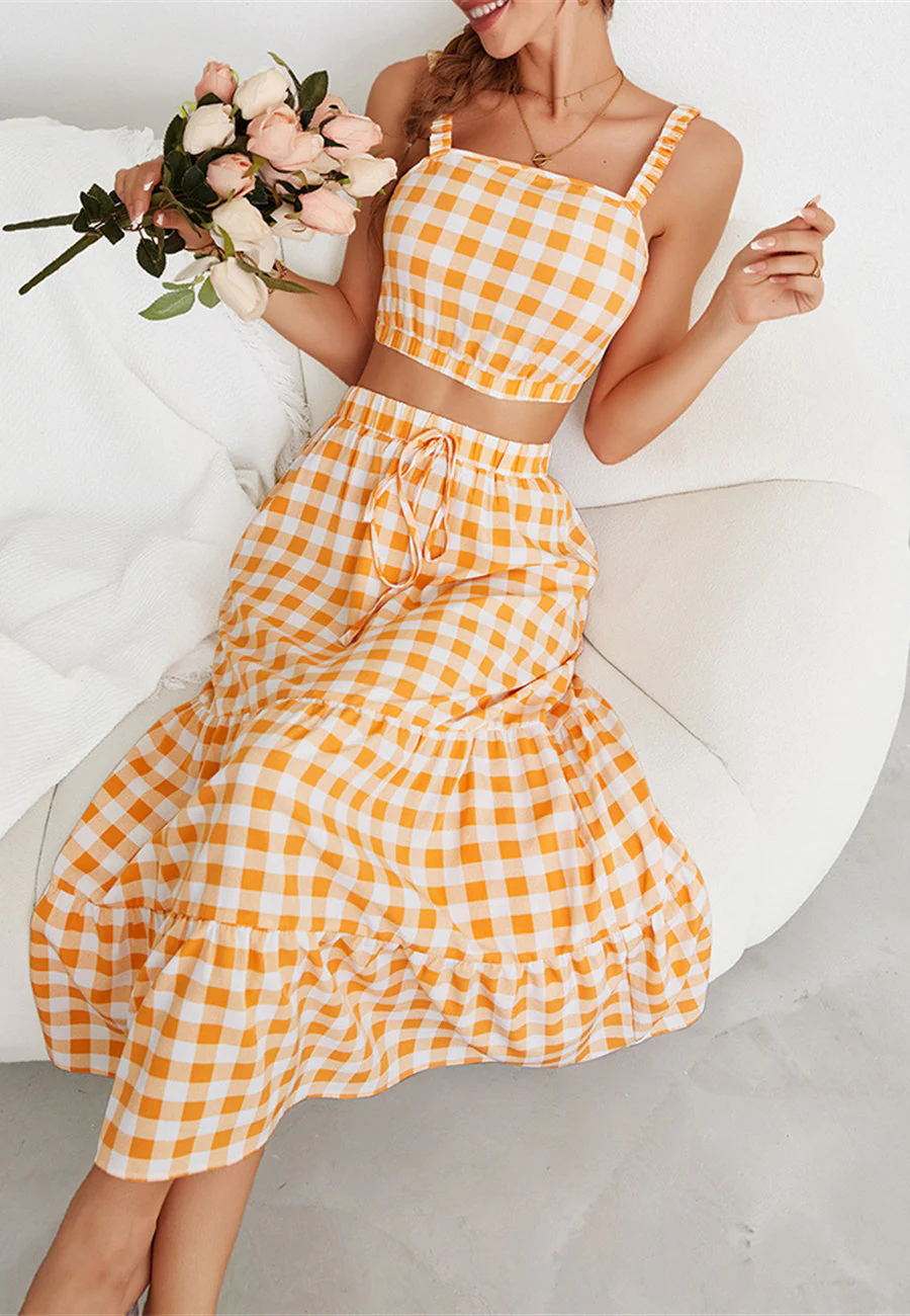 Gingham Crop Top and Skirt Coordinates - Image 4
