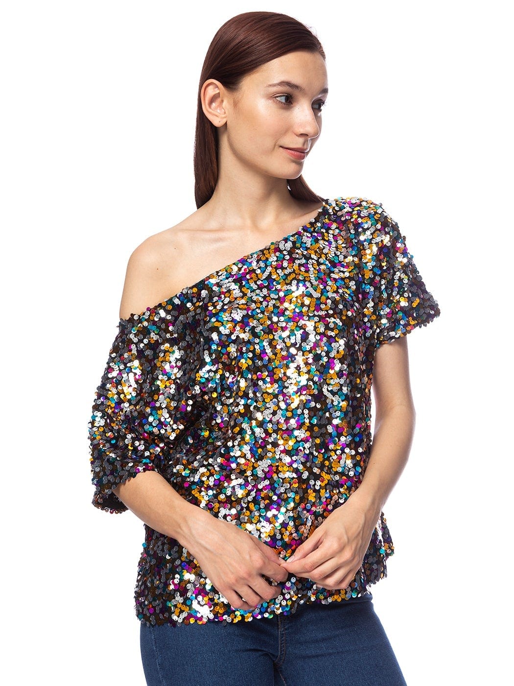 Glam Off-Shoulder Sequin Top - Image 11