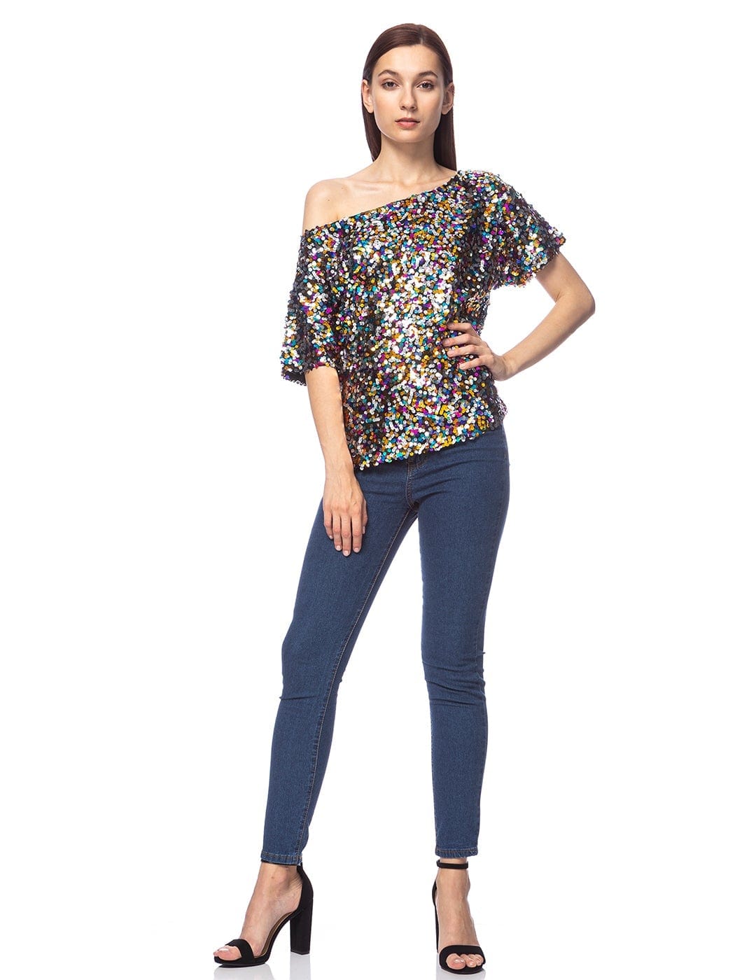 Glam Off-Shoulder Sequin Top - Image 13