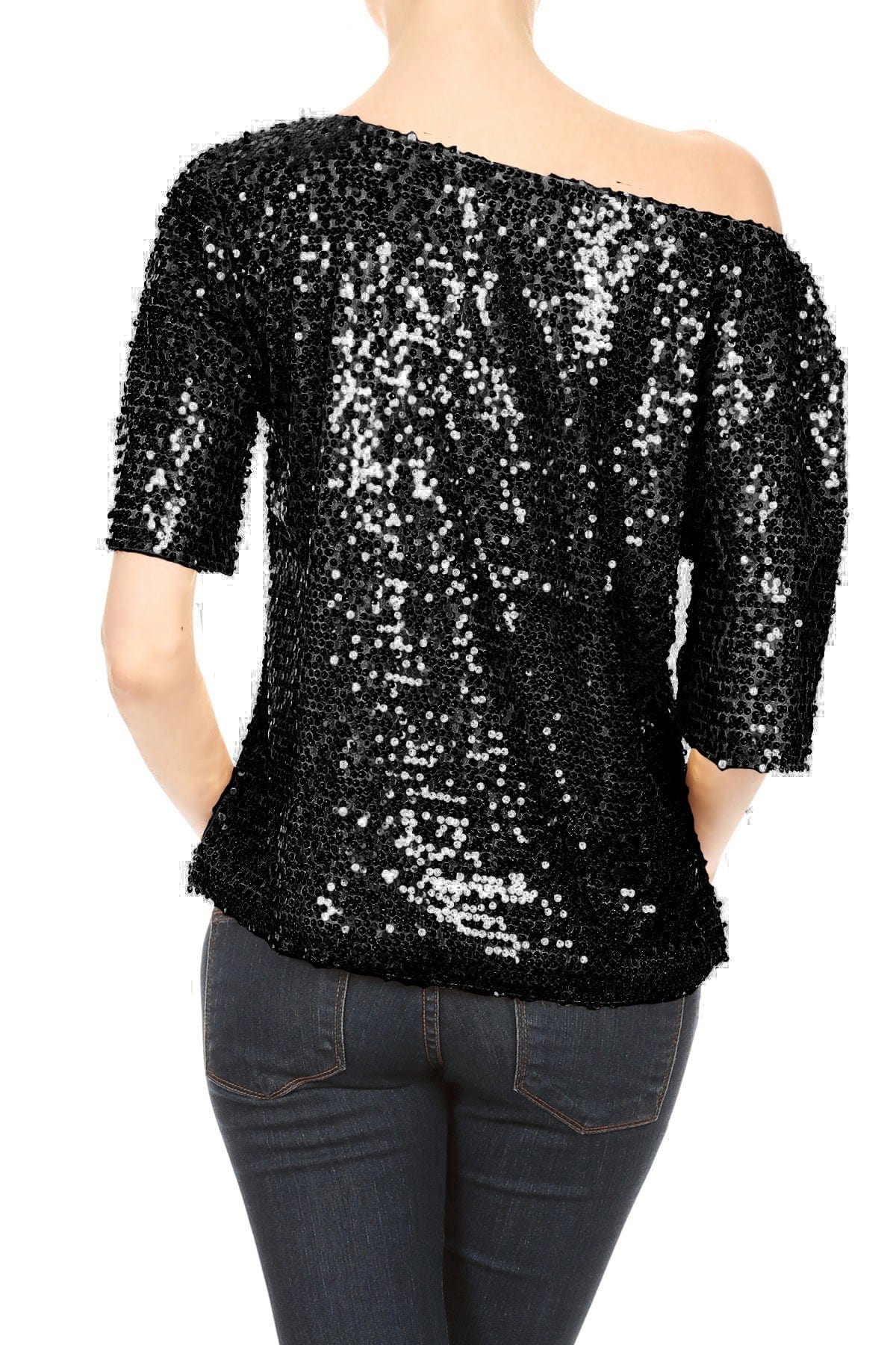 Glam Off-Shoulder Sequin Top - Image 17