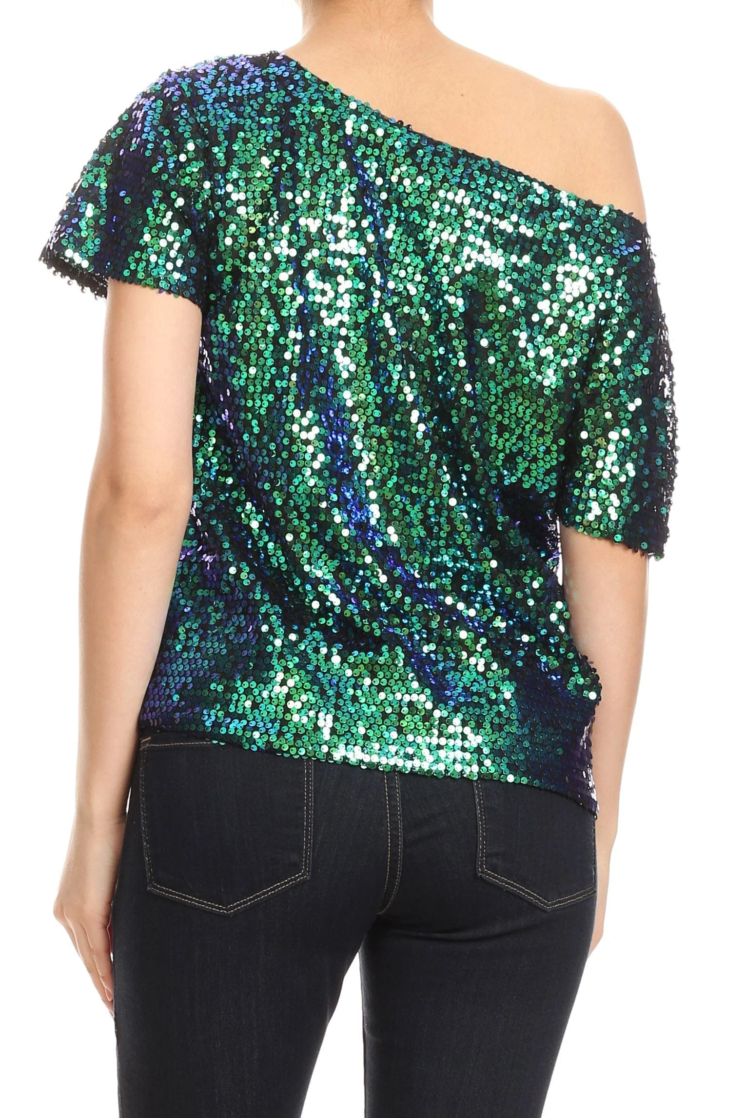 Glam Off-Shoulder Sequin Top - Image 31