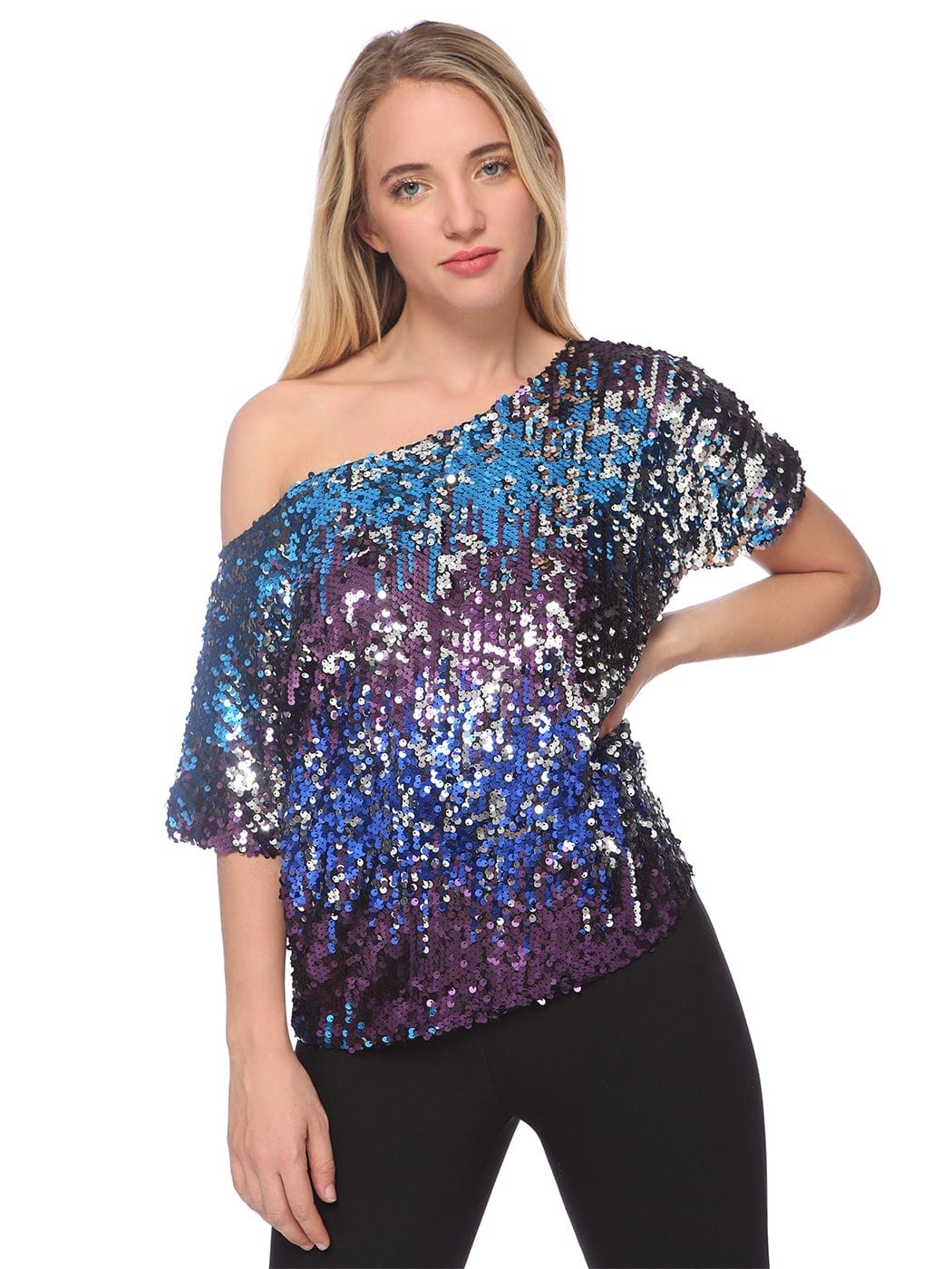 Glam Off-Shoulder Sequin Top - Image 39